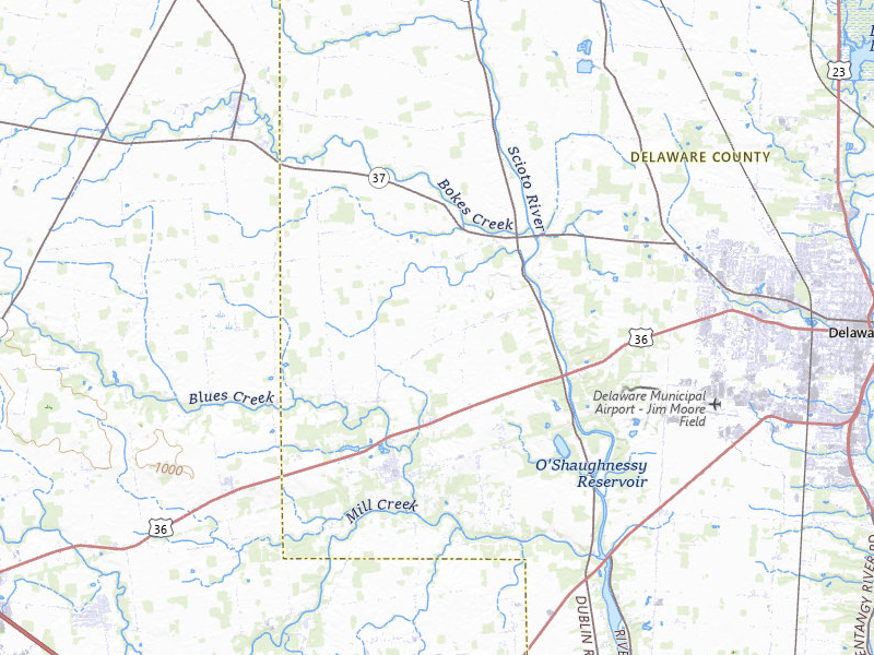 Radar-estimated hail-size map of the storm over Ostrander, OH on Mar 22, 2026