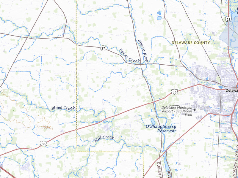NEXRAD radar-signature map of the hail storm over Ostrander, OH on Mar 22, 2026