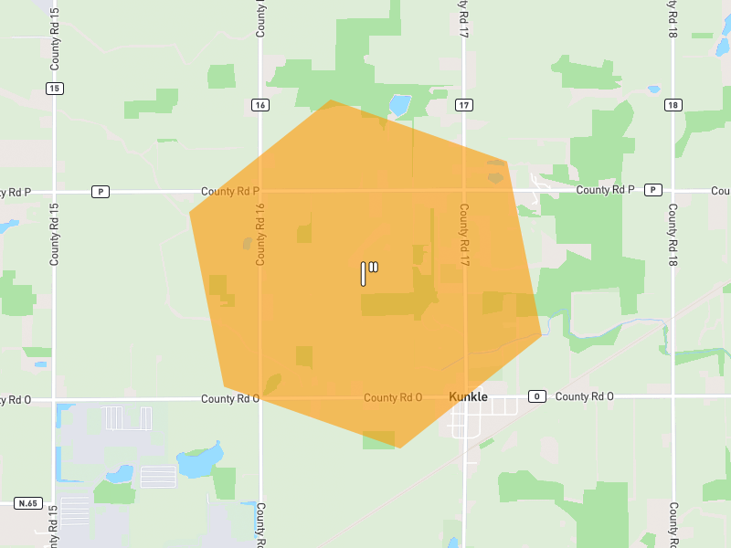 Hail map of Pioneer, OH on Jul 4, 2026, hail up to 1"