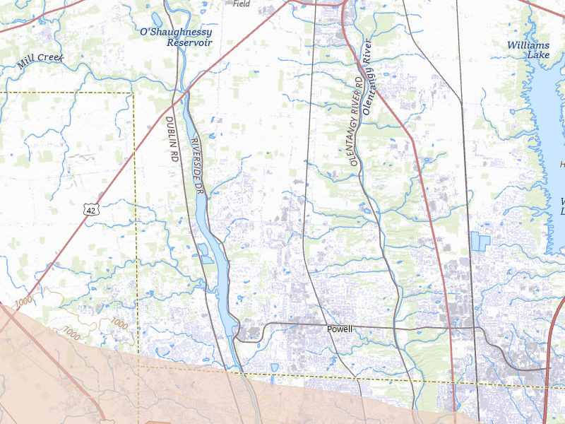 Radar-estimated hail-size map of the storm over Powell, OH on Mar 22, 2026