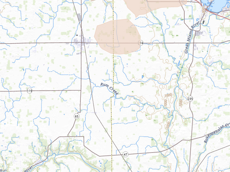 Radar-estimated hail-size map of the storm over Quincy, OH