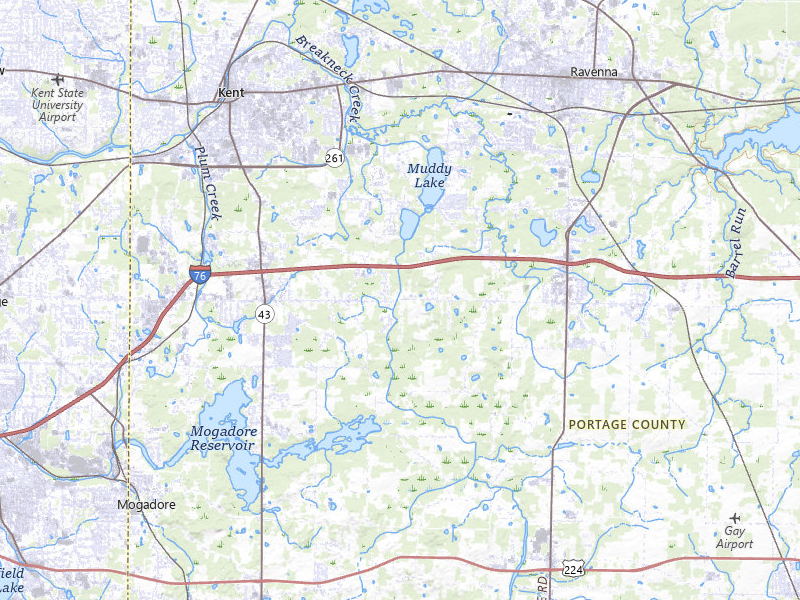 NEXRAD radar-signature map of the hail storm over Ravenna, OH on Jul 5, 2026