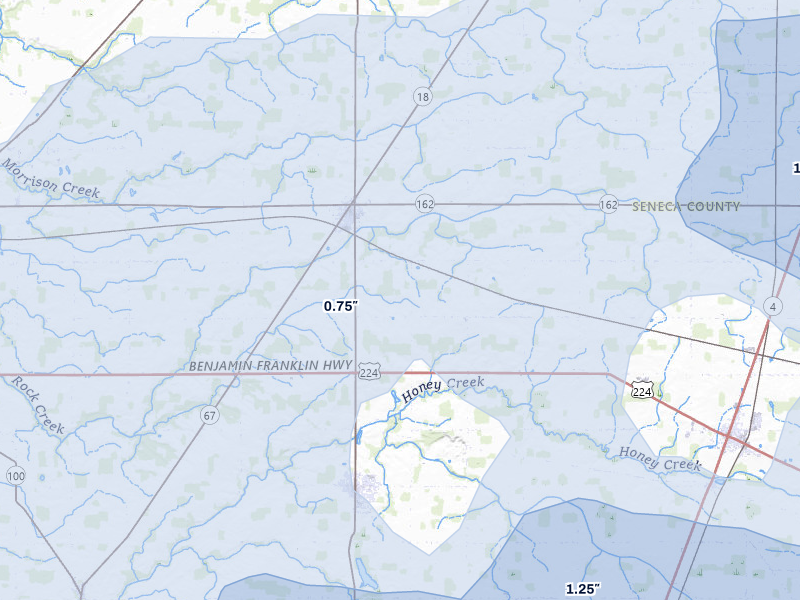 NEXRAD radar-signature map of the hail storm over Republic, OH on Mar 31, 2026