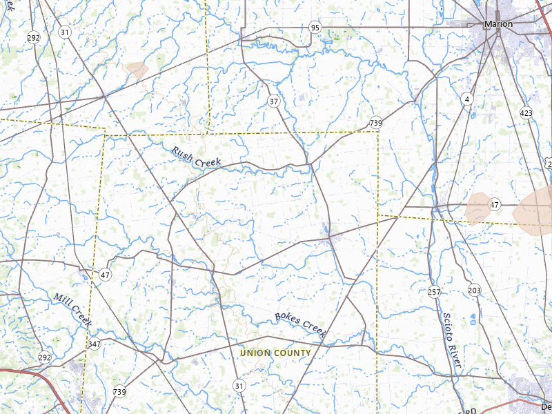 Radar-estimated hail-size map of the storm over Richwood, OH on Mar 22, 2026