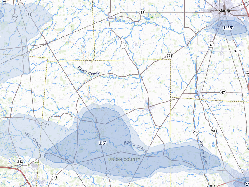 NEXRAD radar-signature map of the hail storm over Richwood, OH on Jun 6, 2026