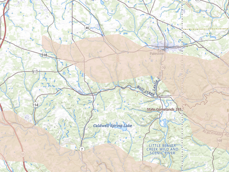 Radar-estimated hail-size map of the storm over Rogers, OH on Sep 3, 2026