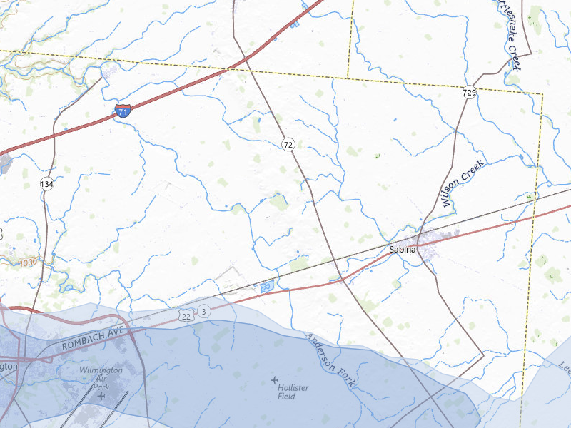 NEXRAD radar-signature map of the hail over Sabina, OH
