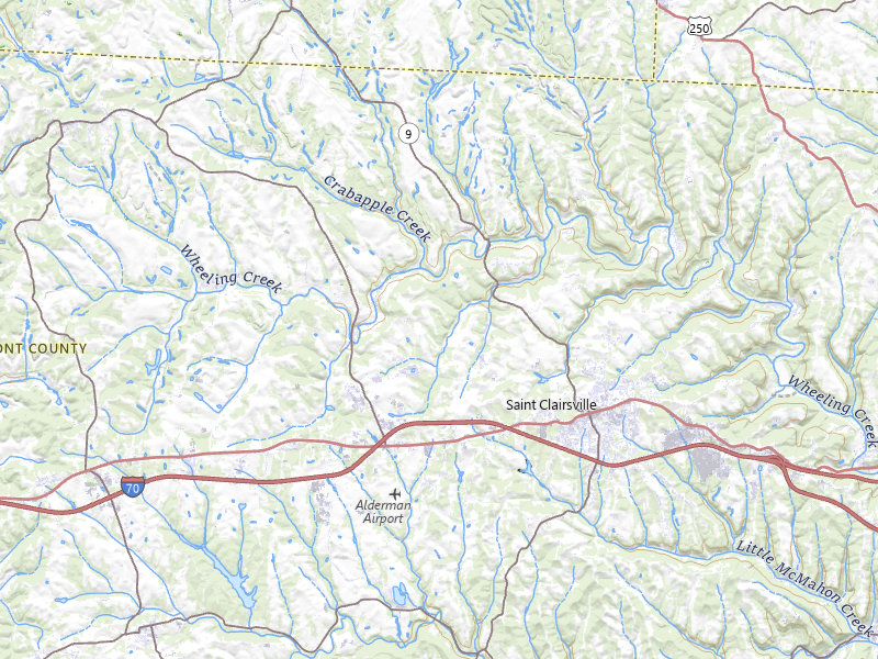 Radar-estimated hail-size map of the storm over Saint Clairsville, OH on Jun 6, 2026