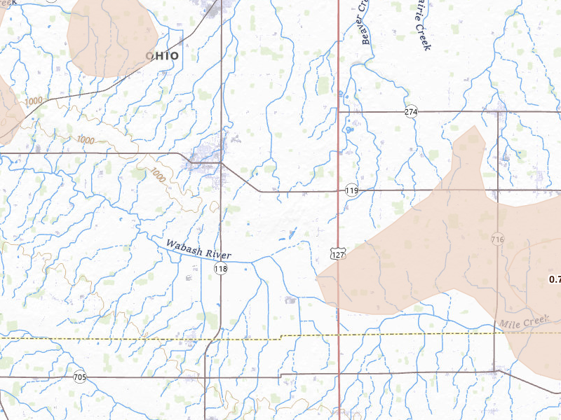 Radar-estimated hail-size map of the storm over Saint Henry, OH on Mar 22, 2026