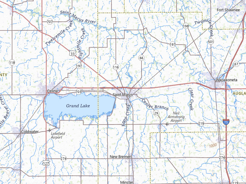 Radar-estimated hail-size map of the storm over Saint Marys, OH on Apr 22, 2026