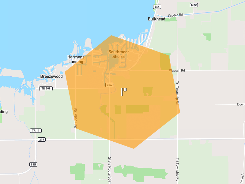 Hail map of Saint Marys, OH on Jun 6, 2026, hail up to 1"