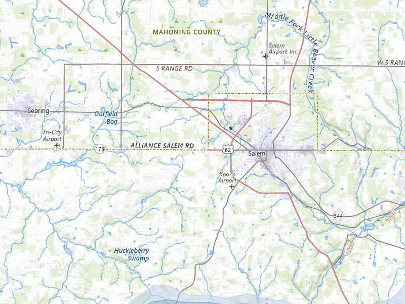 NEXRAD radar-signature map of the hail over Salem, OH