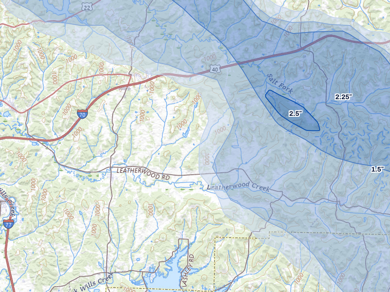 NEXRAD radar-signature map of the hail storm over Salesville, OH on Jun 6, 2026