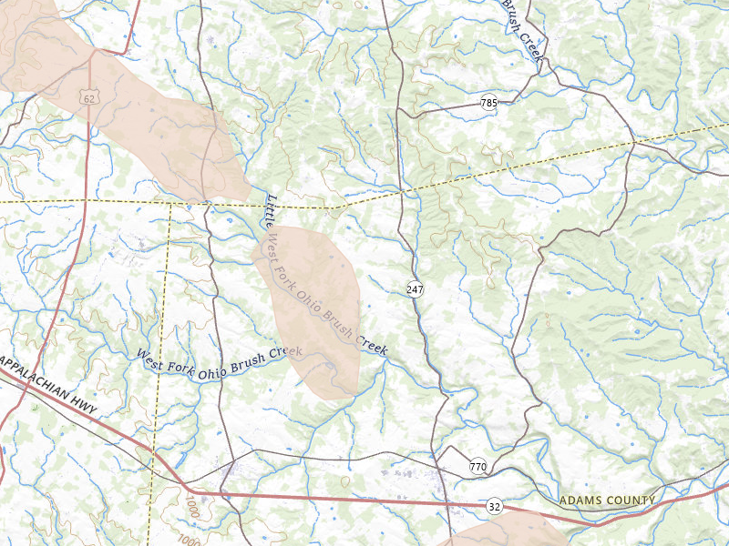 Radar-estimated hail-size map of the storm over Seaman, OH on Aug 11, 2026
