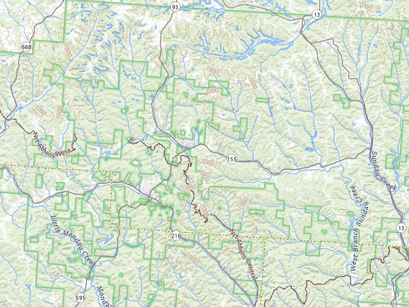 Radar-estimated hail-size map of the storm over Shawnee, OH on Jul 21, 2026