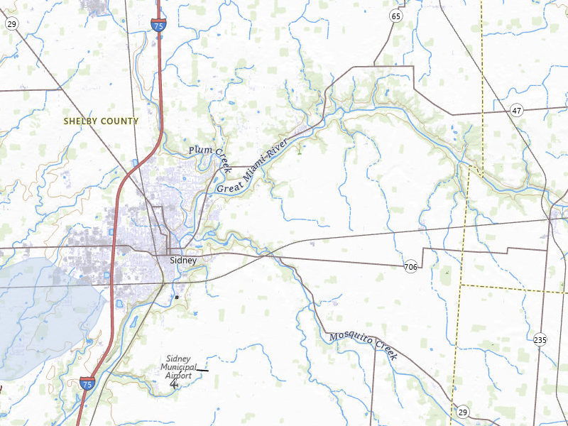 NEXRAD radar-signature map of the hail storm over Sidney, OH on Jul 20, 2026