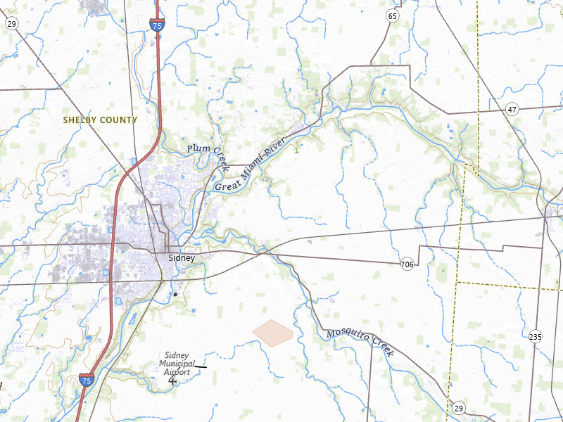Radar-estimated hail-size map of the storm over Sidney, OH
