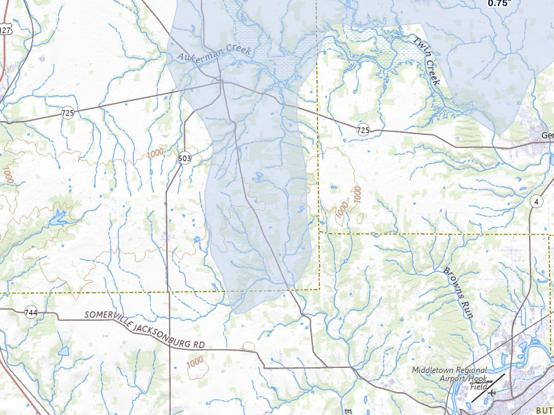 NEXRAD radar-signature map of the hail storm over Somerville, OH on May 16, 2026