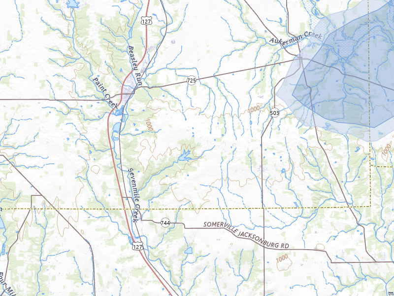 NEXRAD radar-signature map of the hail storm over Somerville, OH on Aug 7, 2026