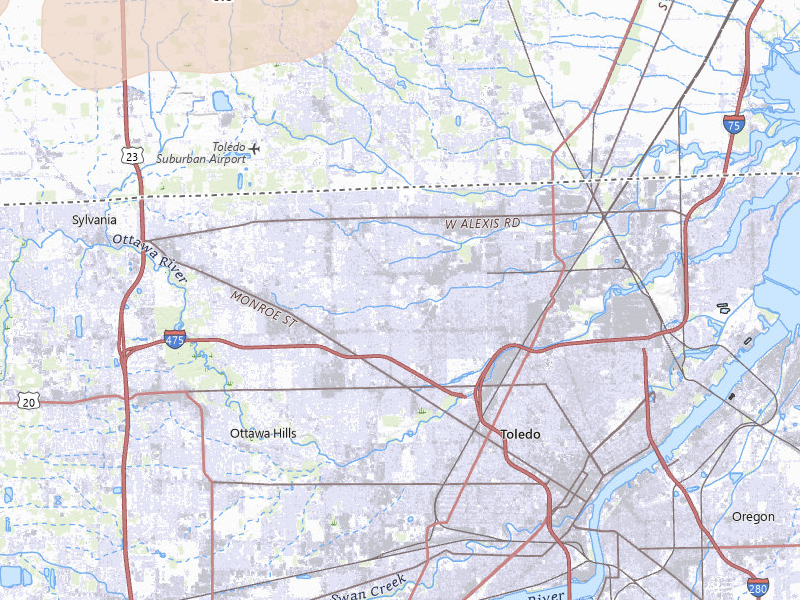 Radar-estimated hail-size map of the storm over Toledo, OH on Mar 26, 2026