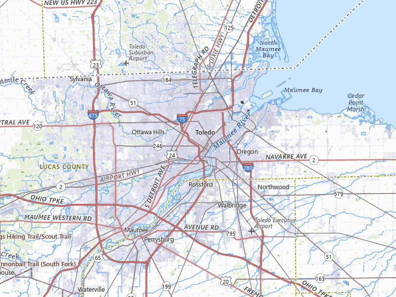 Radar-estimated hail-size map of the storm over Toledo, OH on Apr 22, 2026