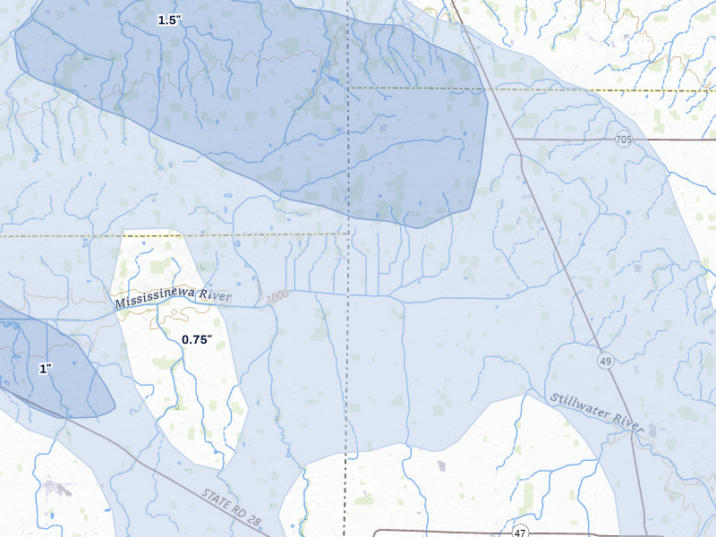 NEXRAD radar-signature map of the hail storm over Union City, OH on Aug 11, 2026