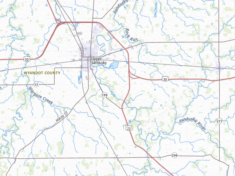 NEXRAD radar-signature map of the hail storm over Upper Sandusky, OH on Jul 3, 2026