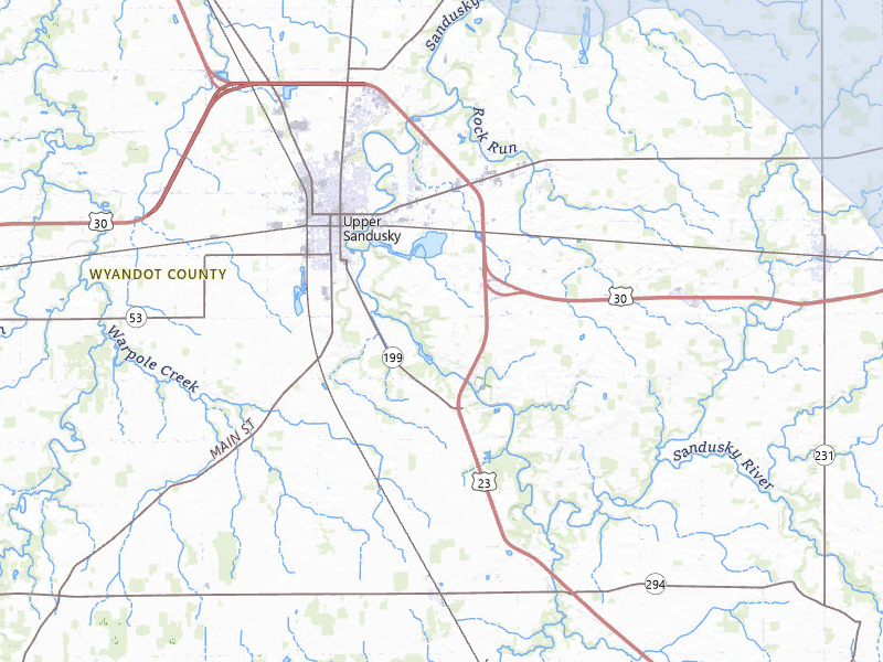 NEXRAD radar-signature map of the hail over Upper Sandusky, OH