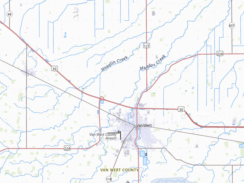 NEXRAD radar-signature map of the hail over Van Wert, OH