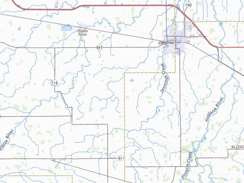 Radar-estimated hail-size map of the storm over Venedocia, OH on Mar 22, 2026