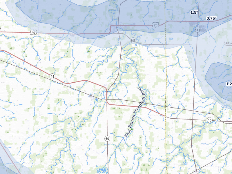 NEXRAD radar-signature map of the hail storm over Wakeman, OH on Aug 10, 2026