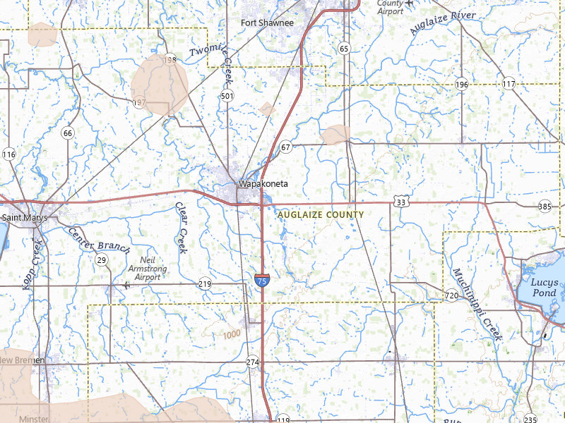 Radar-estimated hail-size map of the storm over Wapakoneta, OH on Mar 22, 2026