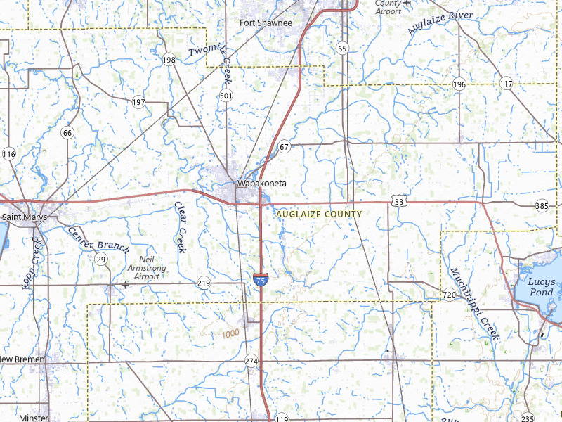 Radar-estimated hail-size map of the storm over Wapakoneta, OH on Apr 3, 2026