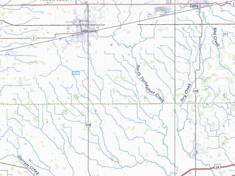 Radar-estimated hail-size map of the storm over Wauseon, OH on Mar 26, 2026