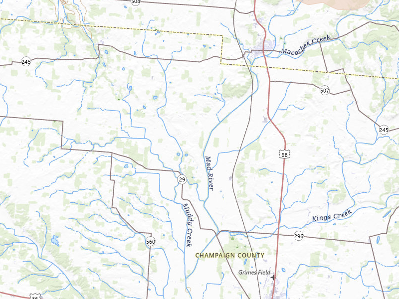 Radar-estimated hail-size map of the storm over West Liberty, OH on Aug 19, 2026