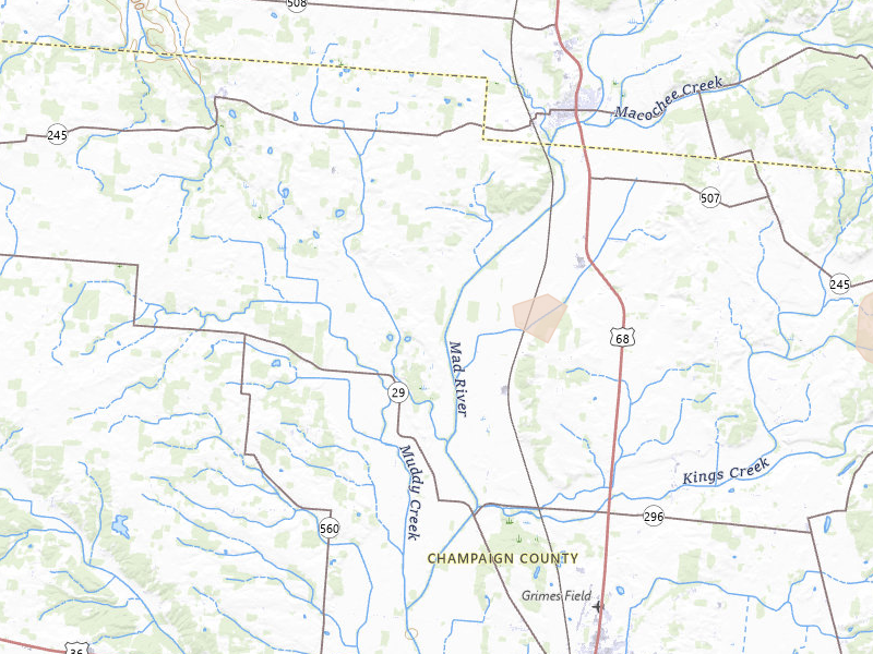 Radar-estimated hail-size map of the storm over West Liberty, OH on Sep 4, 2026
