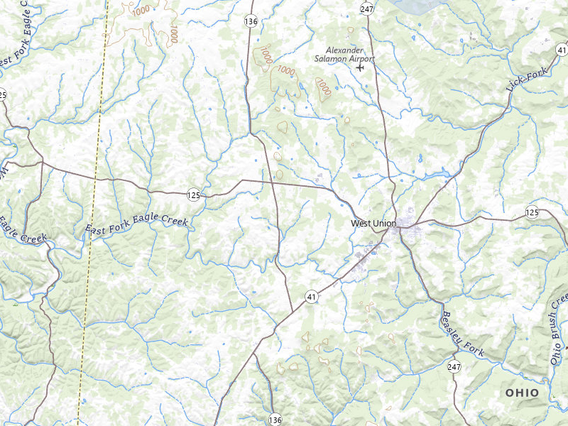 NEXRAD radar-signature map of the hail storm over West Union, OH on Jul 27, 2026