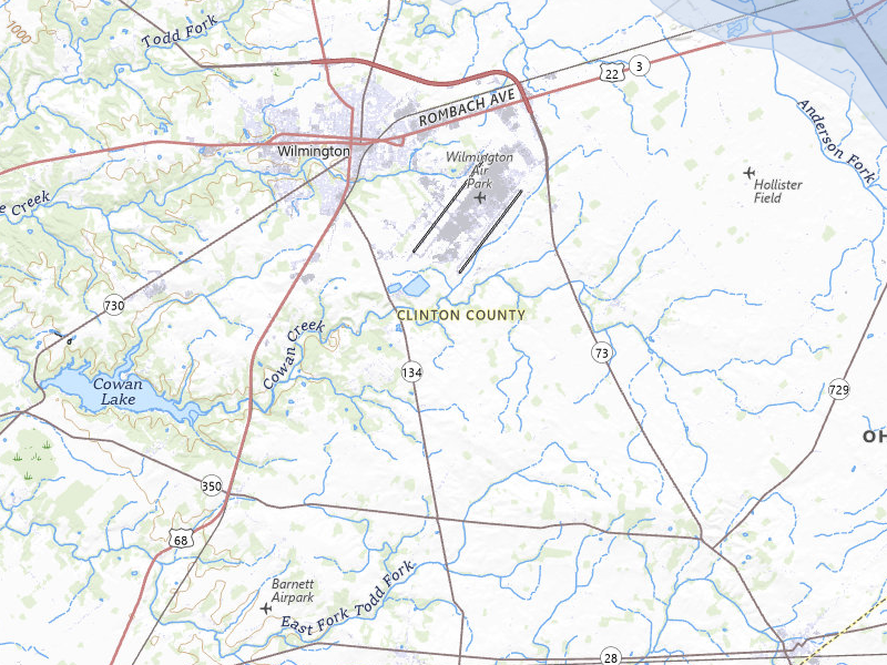 NEXRAD radar-signature map of the hail storm over Wilmington, OH on Aug 10, 2026