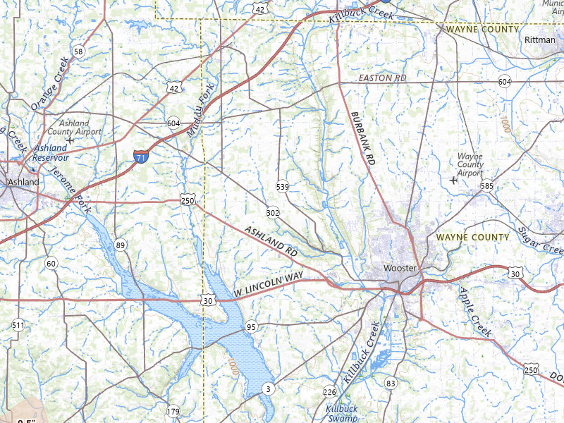 Radar-estimated hail-size map of the storm over Wooster, OH on Apr 3, 2026
