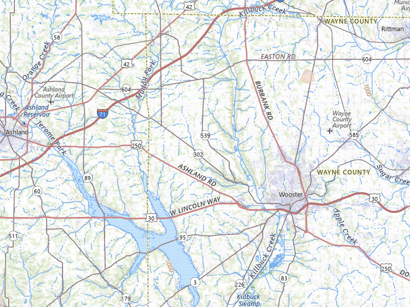 Radar-estimated hail-size map of the storm over Wooster, OH on Jul 3, 2026