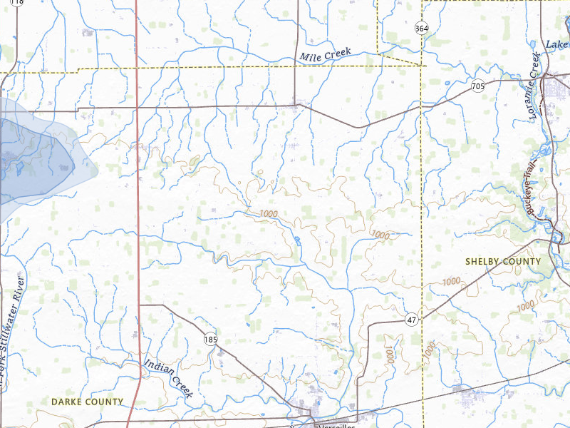 NEXRAD radar-signature map of the hail storm over Yorkshire, OH on Jun 6, 2026