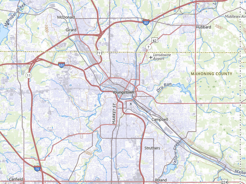 Radar-estimated hail-size map of the storm over Youngstown, OH on Mar 22, 2026