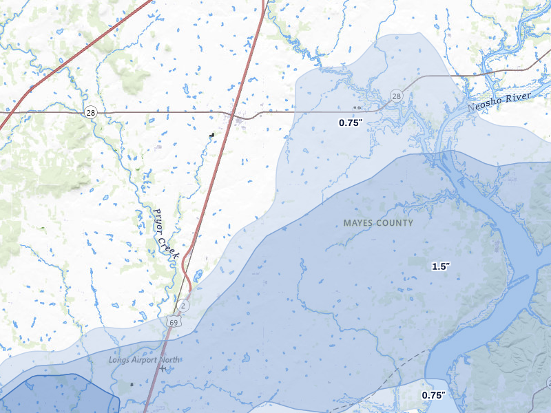 NEXRAD radar-signature map of the hail storm over Adair, OK on Mar 6, 2026