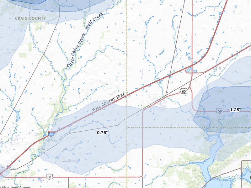 NEXRAD radar-signature map of the hail storm over Afton, OK on May 4, 2026
