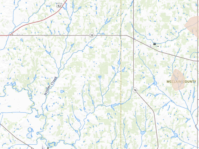 Radar-estimated hail-size map of the storm over Alex, OK on May 9, 2026