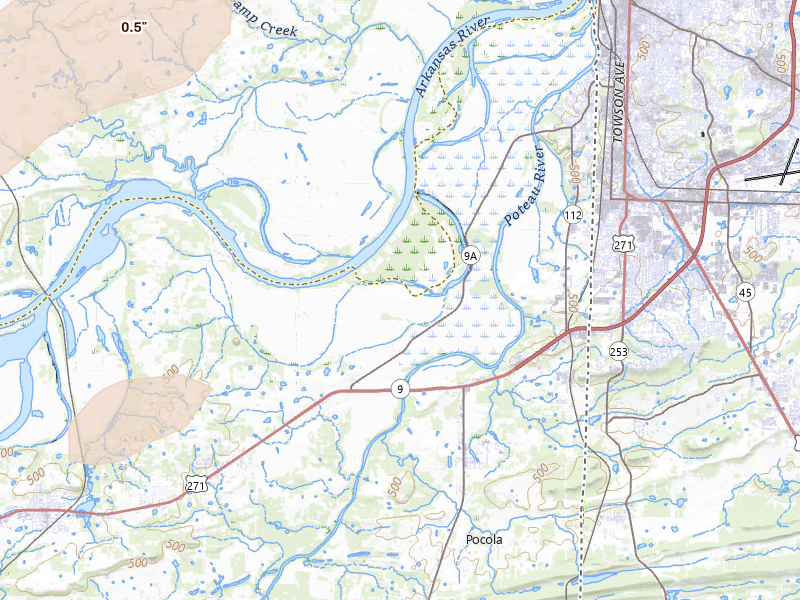 Radar-estimated hail-size map of the storm over Arkoma, OK on Mar 4, 2026