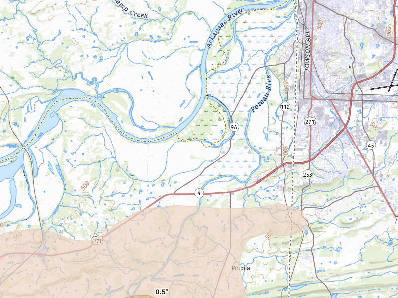 Radar-estimated hail-size map of the storm over Arkoma, OK on Apr 25, 2026