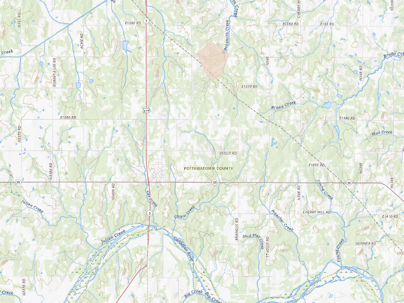 Radar-estimated hail-size map of the storm over Asher, OK