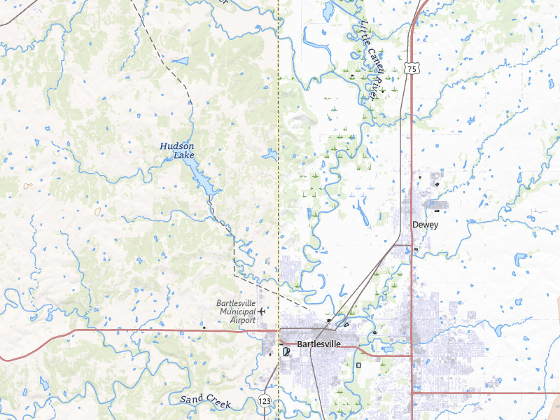 Radar-estimated hail-size map of the storm over Bartlesville, OK on Apr 23, 2026