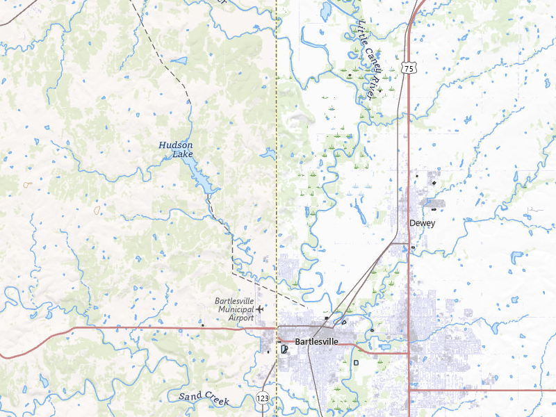 Radar-estimated hail-size map of the storm over Bartlesville, OK on Jun 11, 2026